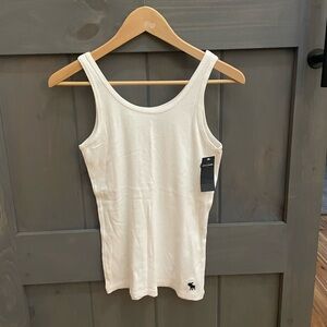 Abercrombie & Fitch kids White Ribbed Tank Top